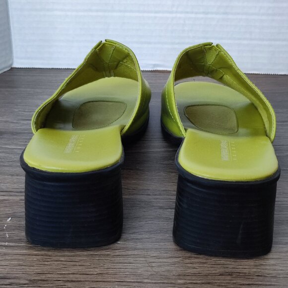 Denver Hayes Brazil 2" High Heel Slide Sandals Size 8 green Flat Slip On… - Picture 5 of 14